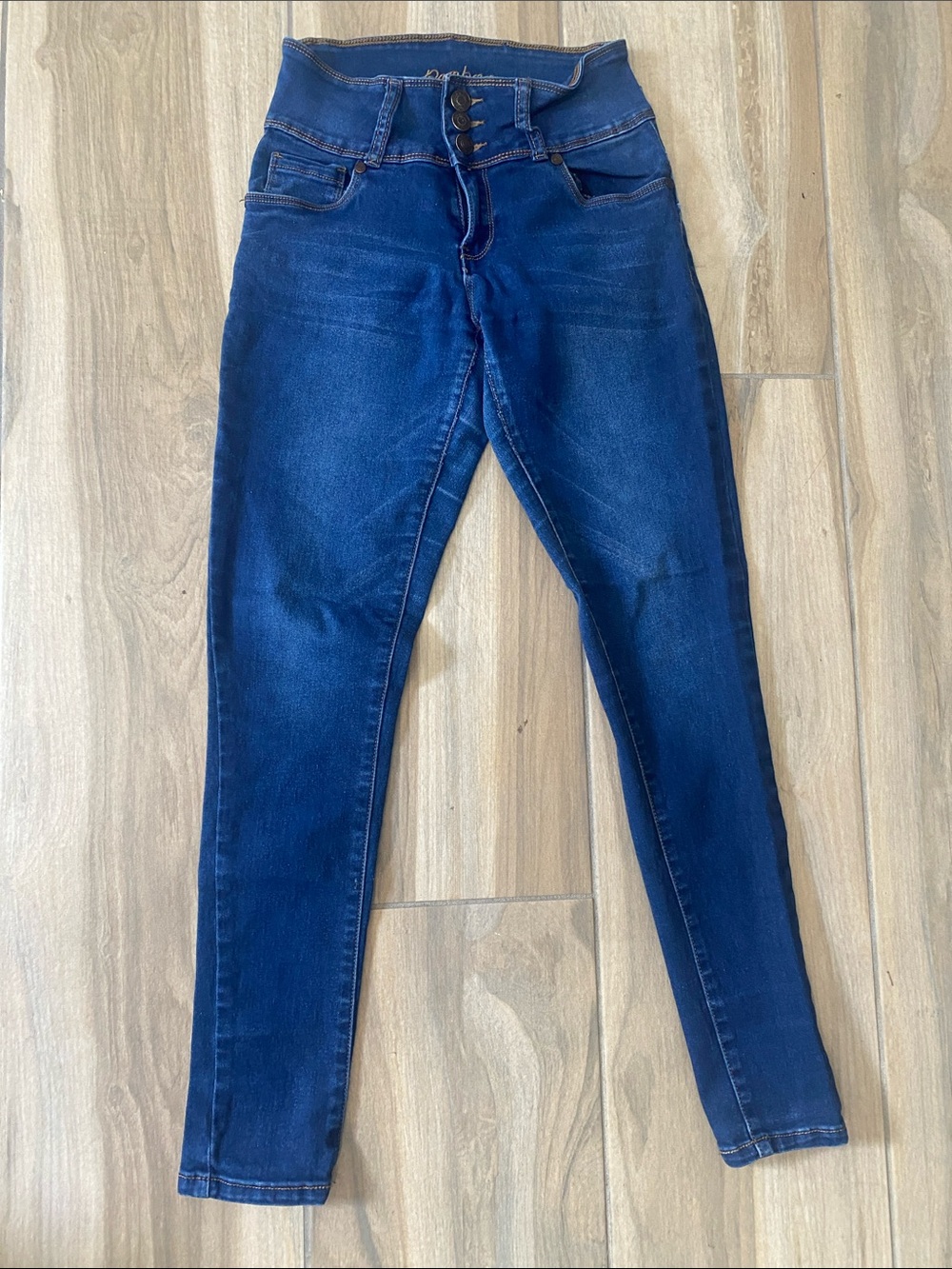BAMBOO Dark Blue High-Rise Skinny Jeans